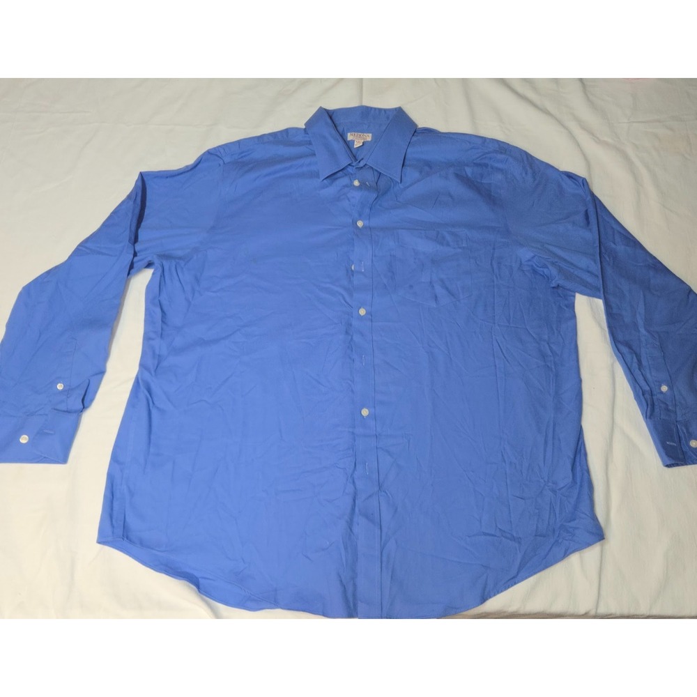 Merona "The‎ Ultimate Shirt" Men's XXL Blue Long Sleeve Button Down 18-18 1/2